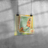 Redesigned 1940's PINUP Girl 12x12 PRINT POSTER, Matte or Glossy - Brush Stroke Look