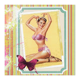 Redesigned 1940's PINUP Girl 12x12 PRINT POSTER, Matte or Glossy - Brush Stroke Look