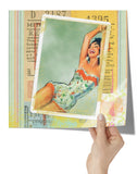 Redesigned 1940's PINUP Girl 12x12 PRINT POSTER, Matte or Glossy - Brush Stroke Look