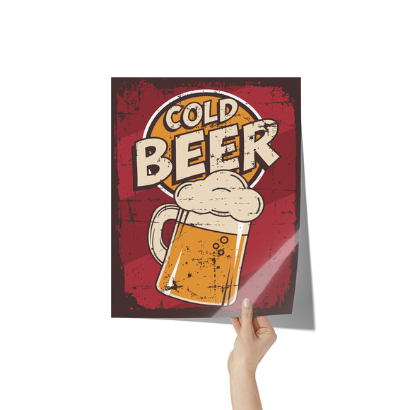 Vintage Retro Look 11x14 BEER Poster, Great for Bar or Man Cave