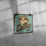 Vintage Retro Look 12x12 COFFEE Poster, Great COFFEE SHOP DECOR