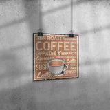 Vintage Retro Look 12x12 COFFEE Poster, Great COFFEE SHOP DECOR