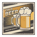 Vintage Retro Look 12x12 COLD BEER Poster, Great for Bar or Man Cave