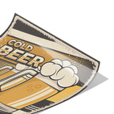 Vintage Retro Look 12x12 COLD BEER Poster, Great for Bar or Man Cave