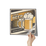 Vintage Retro Look 12x12 COLD BEER Poster, Great for Bar or Man Cave