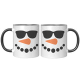SNOWMAN Face Color Accent 11oz Coffee Mug