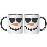 SNOWMAN Face Color Accent 11oz Coffee Mug