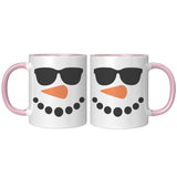 SNOWMAN Face Color Accent 11oz Coffee Mug