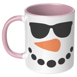 SNOWMAN Face Color Accent 11oz Coffee Mug