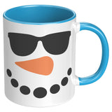 SNOWMAN Face Color Accent 11oz Coffee Mug