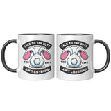 Talk to the Butt Cute Bunny 11oz Color Accent Coffee Mug