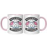 Talk to the Butt Cute Bunny 11oz Color Accent Coffee Mug