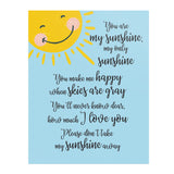 YOU ARE MY SUNSHINE 11x14 Poster Print, Matte or Glossy