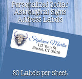 Astrological Signs Personalized Address Labels, Astrology, 30 per set