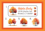 Personalized Autumn Trees Return Address Labels – Fall Foliage Personalized Stickers – Set of 30 – Custom Fall Leaves Mailing Labels