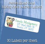 Baking Cows Personalized Address Labels, Return Labels, So Cute!