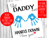 Father's Day Handprint Printable, Gift for Daddy, DIY Craft Gift for Dad, Father's Day Printable, Best Daddy, Digital Download