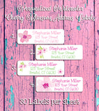 Pink Cherry Blossoms Floral Address Labels, 30 Return Personalized Address Labels per sheet, Flowers