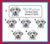 Personalized DALMATIANS wearing Bowties Return ADDRESS Labels, 30 per sheet