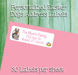 Easter Dogs Address Labels, 30 Return Personalized Address Labels per sheet, Everyday Labels, 20 Breeds