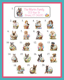 Easter Dogs Address Labels, 30 Return Personalized Address Labels per sheet, Everyday Labels, 20 Breeds