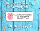 Flower Pig Personalized Return Address Labels
