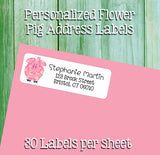 Flower Pig Personalized Return Address Labels