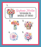 Personalized Gerbera Daisies Address Labels, Sets of 30 Return Labels, Daisy