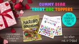 Valentine's Day Gummy Bears Goody Bag Topper, Classroom Treat, Instant Download, You Print