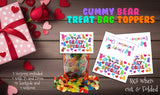 Valentine's Day Gummy Bears Goody Bag Topper, Classroom Treat, Instant Download, You Print