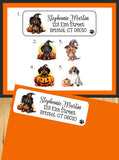 Halloween Dachshunds Address Labels, 30 Return Personalized Address Labels per sheet, Doxie