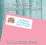 Personalized Happy BIRTHDAY ADDRESS Labels, Sets of 30 Personalized Return Labels