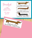 Long Dachshunds Address Labels, 30 Return Personalized Address Labels per sheet, Doxie