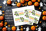 Halloween Candy Bag Toppers – Ghost Poop, Pumpkin Poop, Witch Warts, Monster Scabs, Jack O'Lantern Teeth – Printable 5-in-1 Instant Download