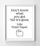 Instant Download Humorous BATHROOM PRINT 8x10 Poster Wall Decor