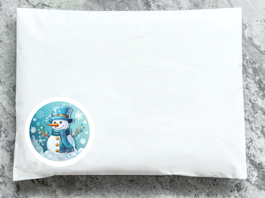 SNOWMAN Stickers 1.5 Round Stickers / Seals, Cute Snowmen