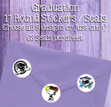 2025 Graduation Designs Stickers Seals, 63 Round 1" Stickers / Seals