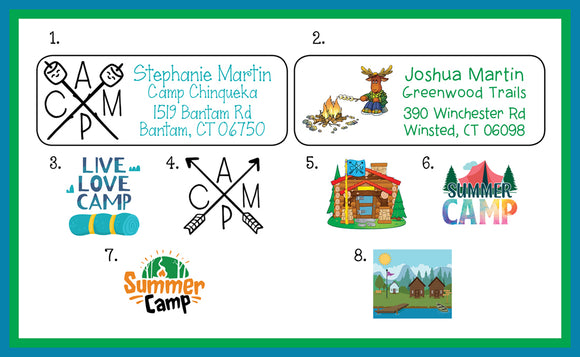 Personalized CAMPING KIDS Return ADDRESS Labels, Great for Kids, Kids Camp Labels, Sets of 30, Summer Camp