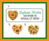 Sunflower Hearts Personalized Address Labels, Sets of 30 Return Labels