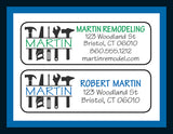 Tools Monogram Name Personalized Address Labels Sets of 30 Labels, Construction, Contractor