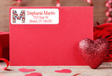 Personalized Valentine's Day Floral Heart Return Address Labels - Monogram, Initial, Sets of 30