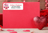Personalized VALENTINE'S DAY OWLS Return Address Labels, 30 per sheet