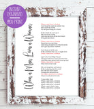 When a Man Loves a Woman, Michael Bolton Lyrics Quote Digital Typography Wall Decor Instant Download