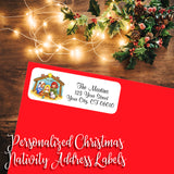 Christmas Address Labels, Family, Nativity, Manger, Personalized - J & S Graphics