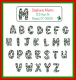Personalized CHRISTMAS HOLLY INITIAL Return ADDRESS Labels - Monogram, Initial, Sets of 30