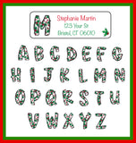Personalized Christmas Holly Initial Return Address Labels - Monogram, Initial, Sets of 30