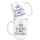 VOTED World's Best Grandpa COFFEE MUG 11oz or 15oz