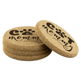 CAT MOMMY Cork Coasters, Set of 4
