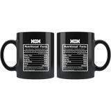 MOM Ingredients Black Ceramic COFFEE MUG 11oz