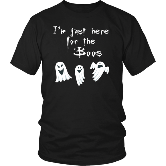 I'm Just Here for the Boos Funny Halloween Unisex T-Shirt - J & S Graphics